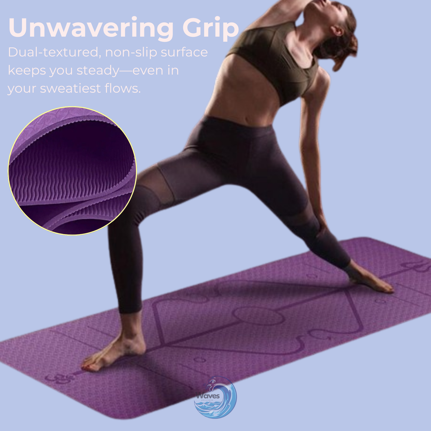6mm Eco Alignment Yoga Mat - Cushioned Support for All Levels