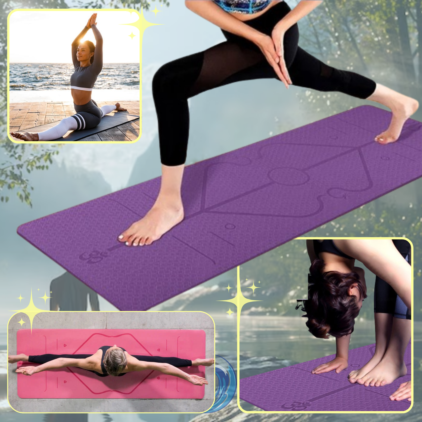 Eco-Friendly 6mm Alignment Yoga Mat – Non-Slip, Cushioned Support for All Levels