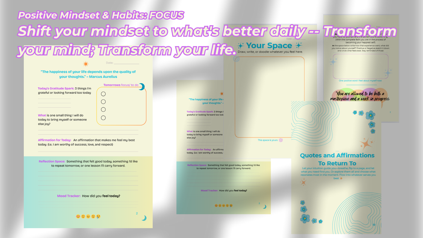 Flow State Guided Transformation Journal – Positivity & Self-Care for Happier Living