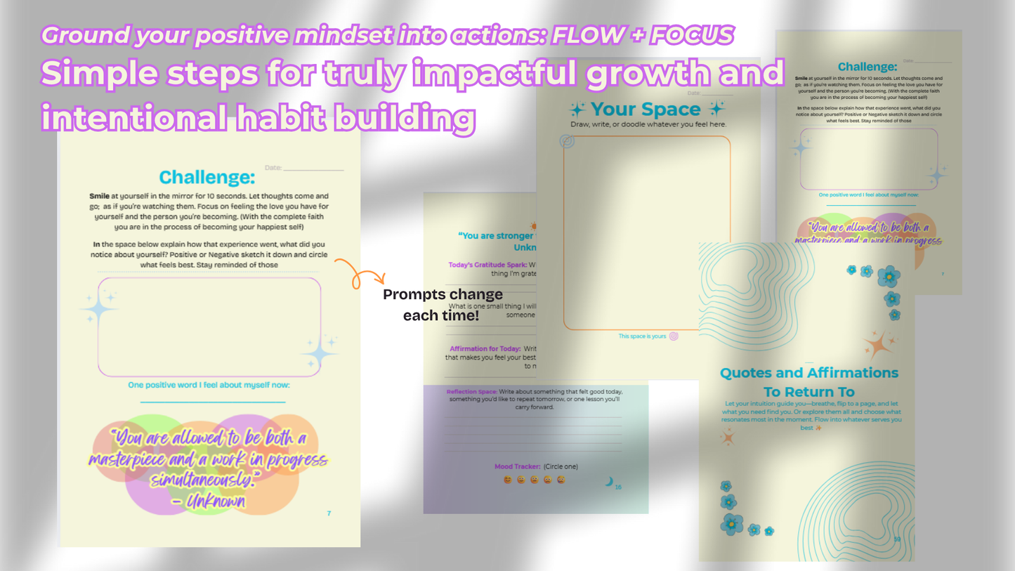 Flow State Guided Transformation Journal – Positivity & Self-Care for Happier Living