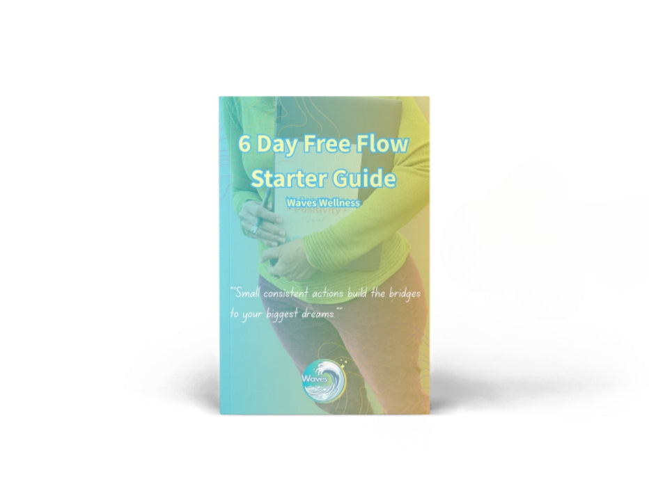 6 Day Free Flow Starter Guide by Waves Wellness on a white background