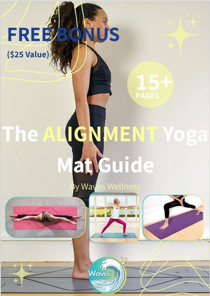 6mm Eco TPE Alignment Yoga Mat With Position Lines - Cushioned Support for All Levels - Waves Wellness