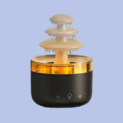 2 - in - 1 Rain Humidifier & Essential Oil Diffuser | LED Light & Rain Noise for Deep Sleep & Relaxation - Waves Wellness