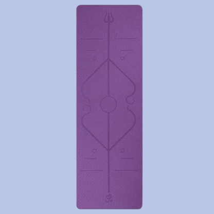 6mm Eco TPE Alignment Yoga Mat With Position Lines - Cushioned Support for All Levels - Waves Wellness