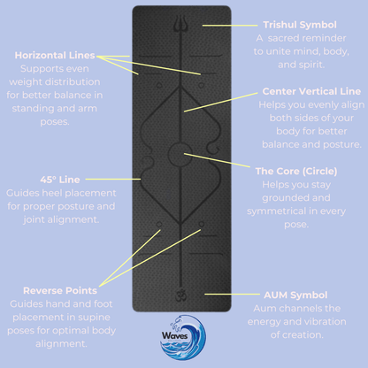 6mm Eco TPE Alignment Yoga Mat With Position Lines - Cushioned Support for All Levels - Waves Wellness