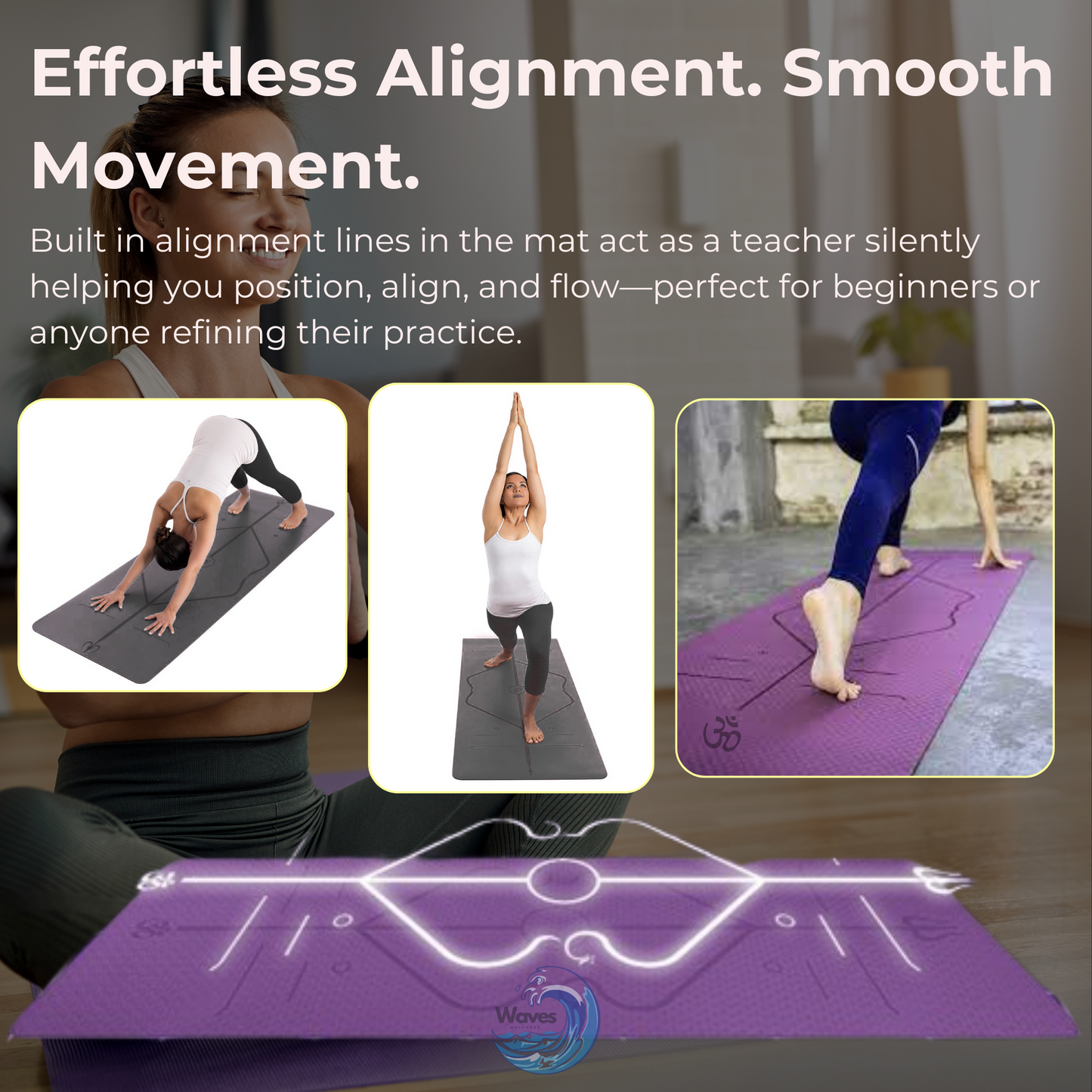 Eco-Friendly 6mm Alignment Yoga Mat – Non-Slip, Cushioned Support for All Levels